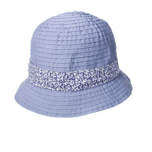 GREVI DENIM & FLORAL PANAMA HAT | WOMENS SIZE L